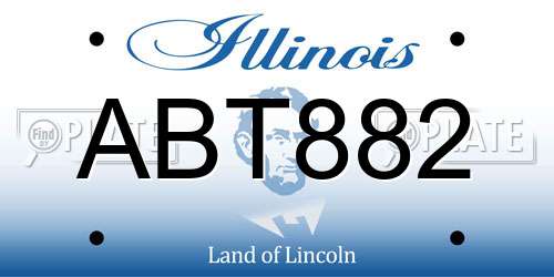 ABT882 Illinois License Plate