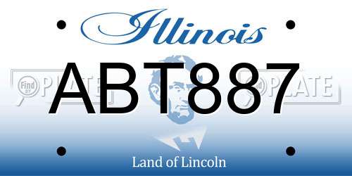 ABT887 Illinois License Plate