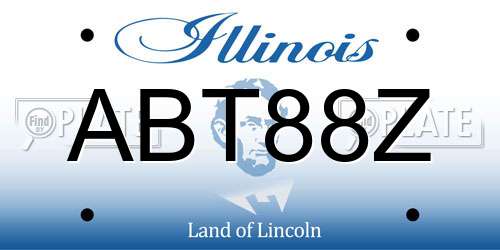 ABT88Z Illinois License Plate