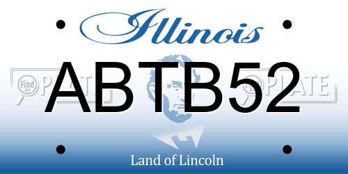 ABTB52 Illinois License Plate