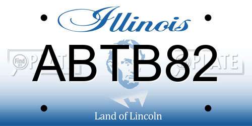 ABTB82 Illinois License Plate