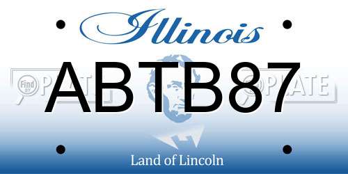 ABTB87 Illinois License Plate