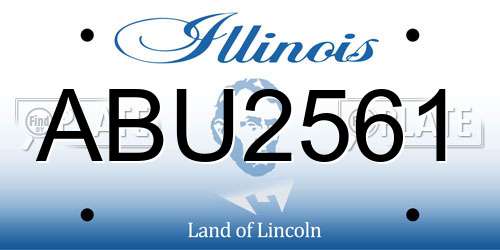 ABU2561 Illinois License Plate