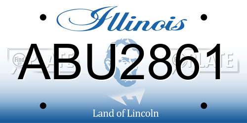 ABU2861 Illinois License Plate