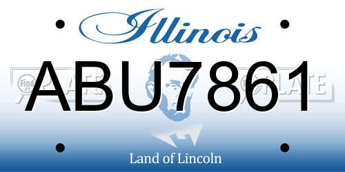 ABU7861 Illinois License Plate