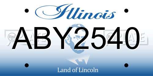 ABY2540 Illinois License Plate