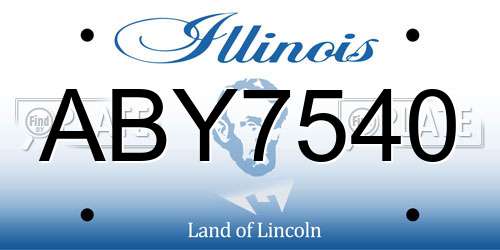 ABY7540 Illinois License Plate