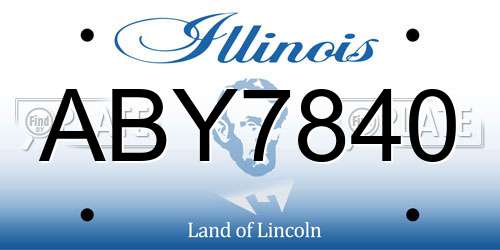 ABY7840 Illinois License Plate