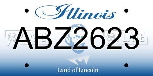 ABZ2623 Illinois License Plate
