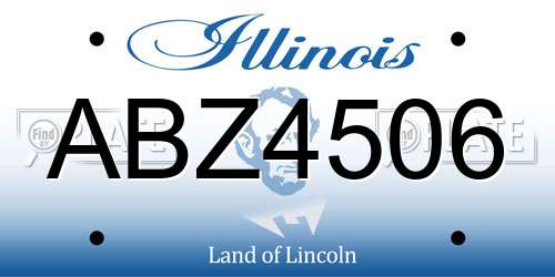 ABZ4506 Illinois License Plate