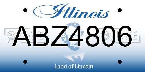 ABZ4806 Illinois License Plate