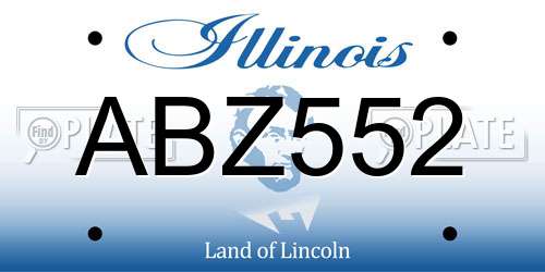 ABZ552 Illinois License Plate