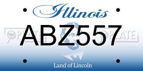 ABZ557 Illinois License Plate