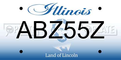 ABZ55Z Illinois License Plate
