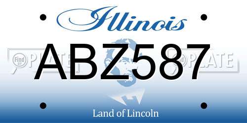 ABZ587 Illinois License Plate