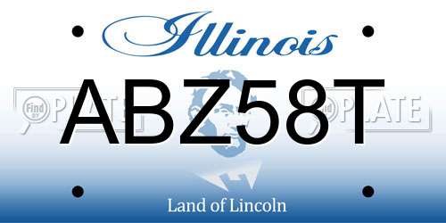 ABZ58T Illinois License Plate