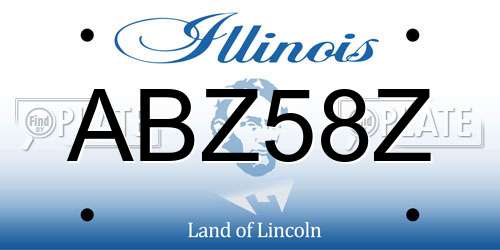 ABZ58Z Illinois License Plate