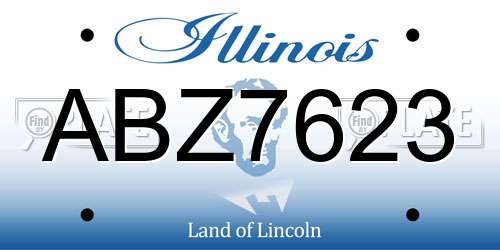ABZ7623 Illinois License Plate