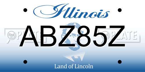 ABZ85Z Illinois License Plate