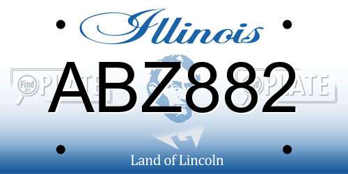 ABZ882 Illinois License Plate