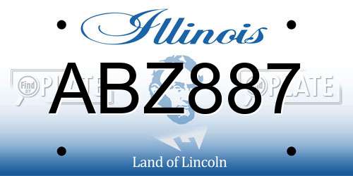 ABZ887 Illinois License Plate