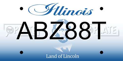 ABZ88T Illinois License Plate