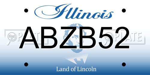 ABZB52 Illinois License Plate