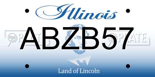 ABZB57 Illinois License Plate