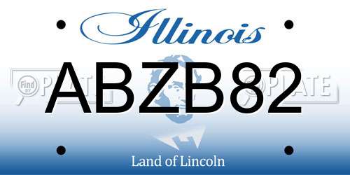 ABZB82 Illinois License Plate