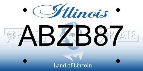 ABZB87 Illinois License Plate