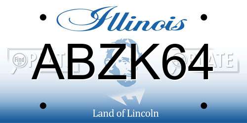 ABZK64 Illinois License Plate