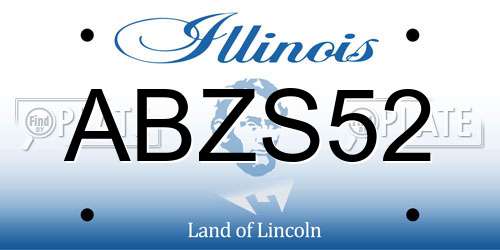 ABZS52 Illinois License Plate