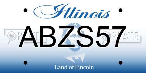 ABZS57 Illinois License Plate