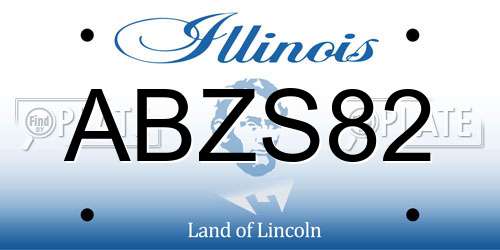 ABZS82 Illinois License Plate
