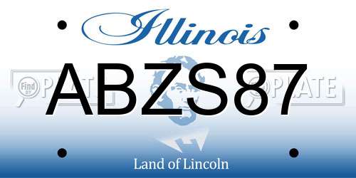 ABZS87 Illinois License Plate