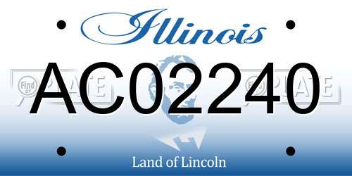 AC02240 Illinois License Plate