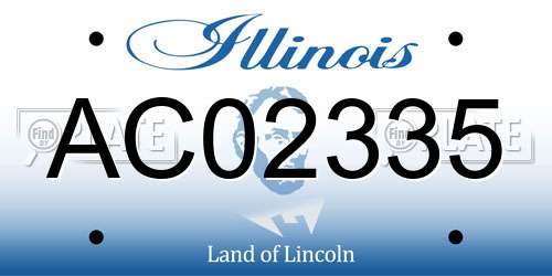 AC02335 Illinois License Plate