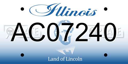 AC07240 Illinois License Plate