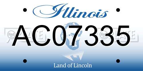 AC07335 Illinois License Plate
