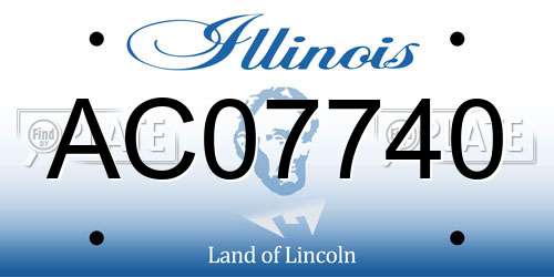 AC07740 Illinois License Plate