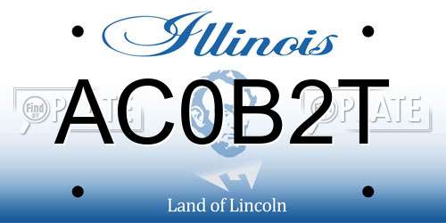 AC0B2T Illinois License Plate