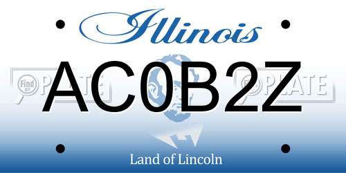 AC0B2Z Illinois License Plate
