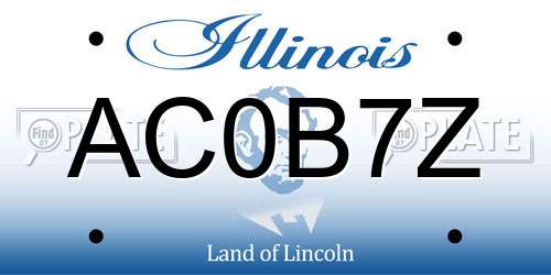 AC0B7Z Illinois License Plate