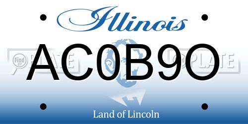 AC0B9O Illinois License Plate