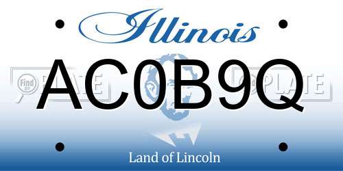 AC0B9Q Illinois License Plate