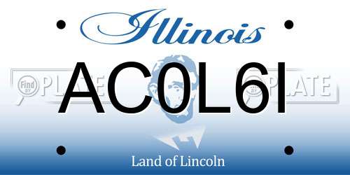 AC0L6I Illinois License Plate