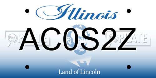 AC0S2Z Illinois License Plate