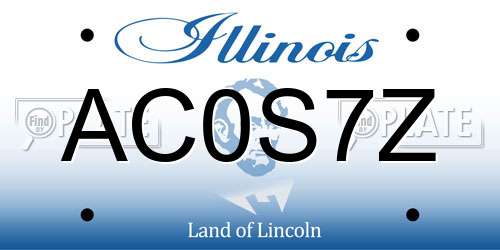 AC0S7Z Illinois License Plate