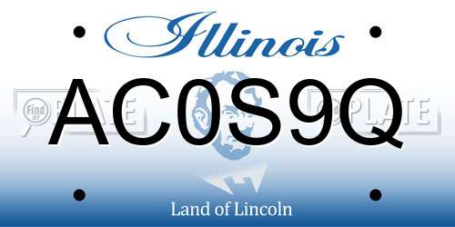 AC0S9Q Illinois License Plate