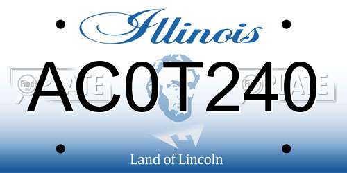 AC0T240 Illinois License Plate